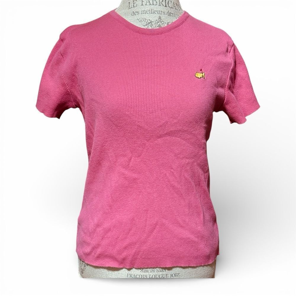 Vintage 90’s Masters Collection Pink Short Sleeve Ribbed Women's Tee Top Size XL